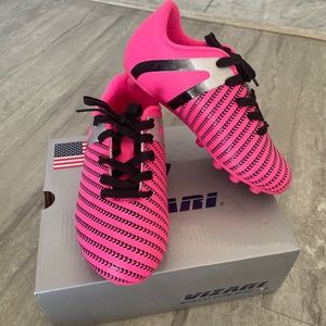 Vizari Kids Soccer Shors-Pink/Silver 13